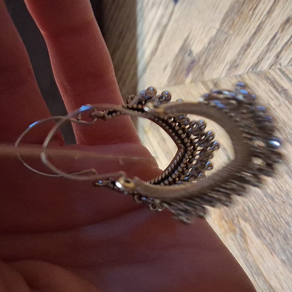Vintage Style Tibetan Tibet Dangle Drop Hook Earrings - Picture 3 of 4